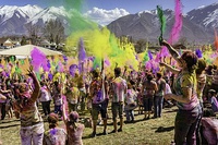 A celebration of Holi Festival in the United States.