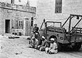 Prisoners waiting to be interrogated, Al-Burayj, 1948