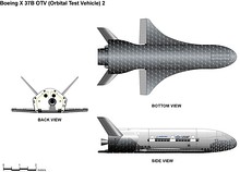 Three-view plans of the X-37B