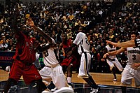 Moore, JaJuan Johnson and Robbie Hummel at press conference, January 2010