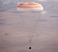 Soyuz TMA-21 with parachute deployed