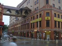 Reconstruction of 1918 shopoffices in Kuala Lumpur, Malaysia. A block of shophouses across the road have received similar treatment.