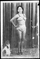A Samba dancer in a bikini at the Rio Carnival, 2009. The bikini tradition of Rio Carnival started in 1950.[99][103]