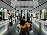 Bench at the Platform Level of the station which was designed by student Chong Chin Sheng as part of a bench design competition.[5]