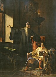 Царь Иоанн Грозный и иерей Сильвестр во время большого московского пожара 24 июня 1547 года. 1856