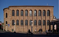 Forced perspective in the Roman Emperor Constantine's Aula Palatina - Trier: The windows and the coffer in the apse are smaller, and the apsis has a raised floor.