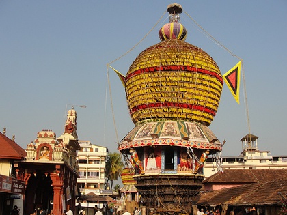 Temple car (decorated), Udupi, Karnataka, India.