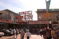 Pike Place Market in Seattle, Washington, looking west on Pike Street from First Avenue