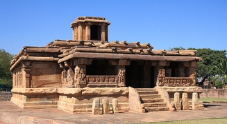 The 5th-century Ladkhan Shiva Temple, in the Aihole Hindu-Jain-Buddhist temple site, in Karnataka