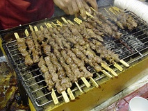 Barbecued chuan lamb sticks