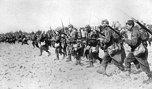 French bayonet charge (1913 photograph)