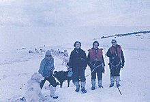 Irene Bernasconi and others in 1968 at Esperanza Base.