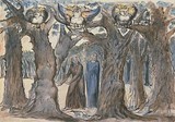 William Blake, c. 1824–1827, The Wood of the Self-Murderers: The Harpies and the Suicides, Tate