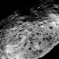 Hyperion – context view from 37,000 km (23,000 mi) (May 31, 2015)