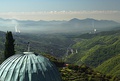 A view of Megalopoli and the Alfeios valley from Dimitsana