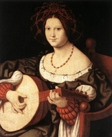 Woman playing the lute, c. 1510 - oil on canvas; H. 62,6 cm, W.49,5 cm, National Gallery of Ancient Art