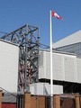 A topmast salvaged from Great Eastern at the Kop end of Anfield, the home stadium of Liverpool F.C.