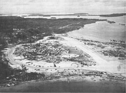 Munda Point Airfield in New Georgia seen from West - Central Solomons - 1943