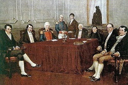 Pintura de la primera junta de las Provincias Unidas del Río de la Plata 