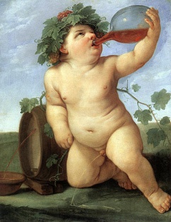 Guido Reni: Baco bebe vino, siglo XVI.