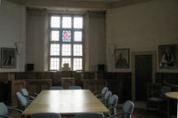 The modern boardroom-style Chapter house at Guildford Cathedral
