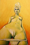 Dibujo a lápiz Conté: Willendorf, 2009.