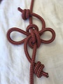 Double slipped zeppelin bend with stopper knots at the ends