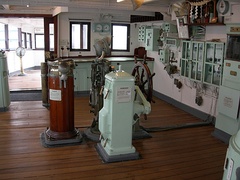 The wheelhouse on Hikawa Maru's bridge