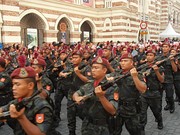 The 10th Parachute Brigade paratroopers wearing the maroon beret