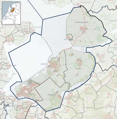 Bordering lakes is located in Flevoland
