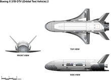 Three-view plans of the X-37B