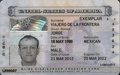 The front of the updated version of the Border Crossing Card issued to Mexican nationals
