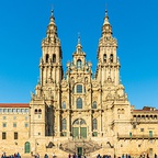 Fachada del Obradoiro (1738-1750) de la catedral de Santiago de Compostela