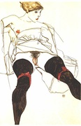 Egon Schiele: Mujer con medias negras 1913.