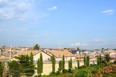 Bird's-eye view of the West Africa City of Kumasi, Ashanti, Ghana