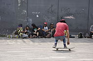 180 Fakie Frontside Pop Shove it. Alameda Central, Mexico City, 2015.