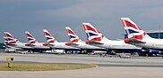 British Airways aircraft bearing Chatham Dockyard Union Flag tail art