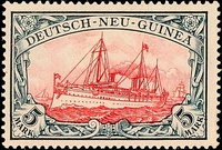Чистая марка Германской Новой Гвинеи 1901 года номиналом 5 марок
