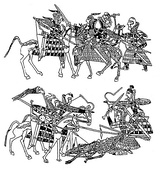 Battle scenes on the Orlat plaques. 1st century AD.