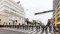 Cordón policial en Lima, Perú.