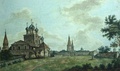 Коломенское в 1800 году. На переднем плане — церковь Казанской Божией Матери