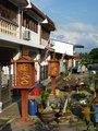 Houses with national flag