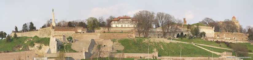  Walls of Belgrade Fortress—panoramic view from the river