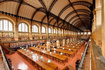 Interior of the Sainte-Geneviève Library (1844–50) by Henri Labrouste