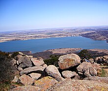 Mount Scott observation view of Lake Lawtonka