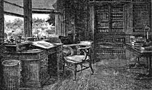 Samuel Luke Fildes – The Empty Chair. Fildes was illustrating Edwin Drood at the time of Dickens's death. The engraving shows Dickens's empty chair in his study at Gads Hill Place. It appeared in the Christmas 1870 edition of The Graphic and thousands of prints of it were sold.[160]