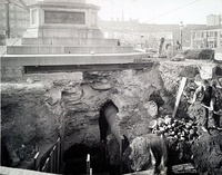 Columbus Circle during construction of the original subway in 1900