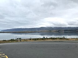 View towards Remutaka Range from Lake Ferry hotel