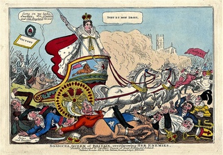 Caricature of Queen Caroline as Boudica