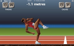 Screenshots and footage of Flash games QWOP, Solipskier, and Hundreds